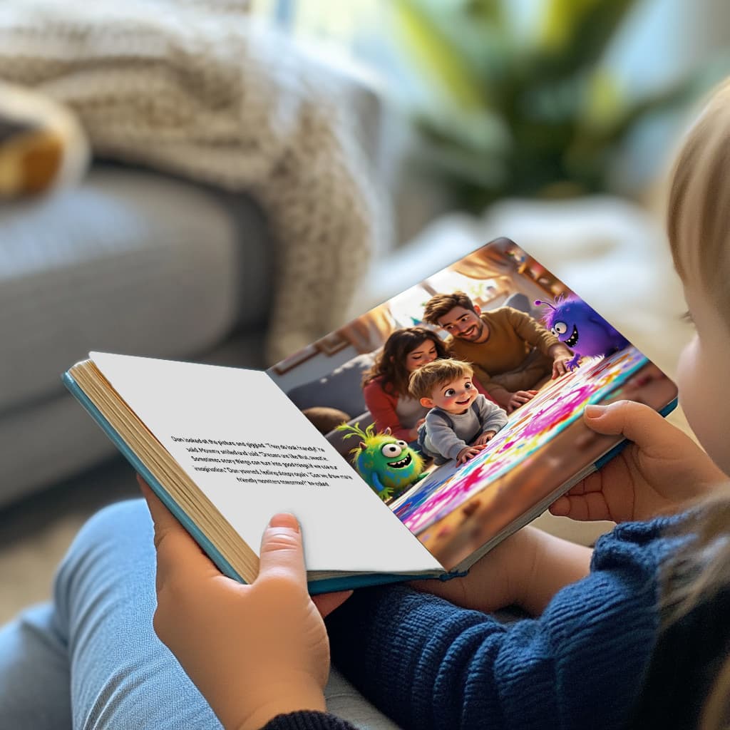 Child holding their personalized storybook